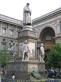 Памятник Леонардо да Винчи на Пьяцца делла Скала в Милане, 1872