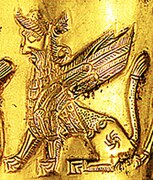 伊朗的斯芬克斯黃金紋路，現存伊朗國家博物館