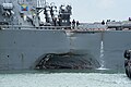 Desperfectos en el USS John S. McCain (DDG-56) tras colisionar accidentalmente contra el petrolero Alnic MC en 2017. 10 marineros estadounidenses murieron.