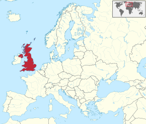 Kart over Det forente kongeriket Storbritannia og Nord-Irland