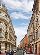 Grande-rue Nazareth viewed from rue du Languedoc in Toulouse.