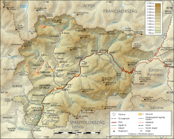Andorra domborzati térképe