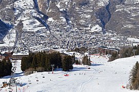 Winter view of Arc 1600 and Bourg-Saint-Maurice