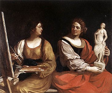 Guercino, Pinturaren eta eskulturaren alegoria