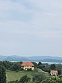 Panoráma a Kishegyről – szemben a Balaton és a Tihanyi-félsziget