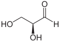 Deutsch: Struktur von L-Glycerinaldehyd English: Structure of L-glyceraldehyde