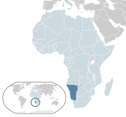 Location of  Namibia  (dark blue) – in Africa  (light blue & dark grey) – in the African Union  (light blue)