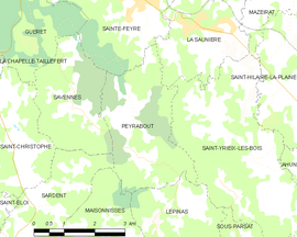 Mapa obce Peyrabout
