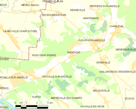 Mapa obce Radepont