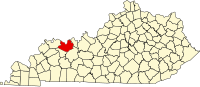 Locatie van Daviess County in Kentucky
