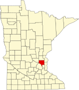 Map of Minnesota highlighting Anoka County.svg