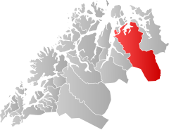 Lage der Kommune in der Provinz Troms