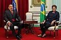 With Dilma Rousseff in Caracas, December 1, 2011