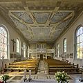 St Blasius in Freiburg Zähringen Blick vom Altar zum Eingang (Schwerpunkt Decke)