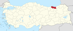 Местоположба на покраината Trabzon во Турција
