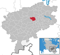 Elhelyezkedése Schleswig-Holstein térképén