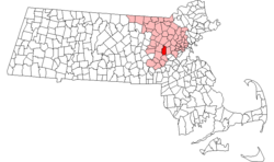 Location in Middlesex County in Massachusetts