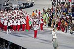 Les athlètes biélorusses entrent dans le stade olympique de Vancouver durant la cérémonie d'ouverture des Jeux olympiques d'hiver de 2010.