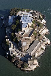 Vue aérienne de l'île d'Alcatraz