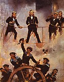 『リッサ海戦のテゲトフ提督』（Admiral Tegetthoff in der Seeschlacht bei Lissa II）1878-1880年