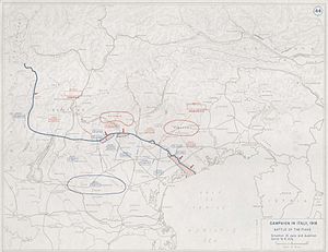 Карта битви при П'яве