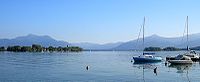 Chiemsee mit Fraueninsel von Gstaad aus