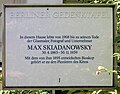 Berliner Gedenktafel für Max Skladanowsky, Waldowstraße 28