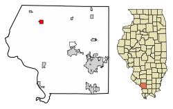 Location of Ava in Jackson County, Illinois