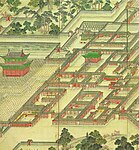 Korean art-Donggwoldo detail-Changdeokgung-Seonjeongjeon and its vicinity-01