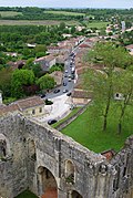 Eastern part of the village as seen from the abbey clock tower, La Sauve, Gironde, France