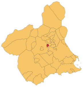Localização de Albudeite na Região de Múrcia