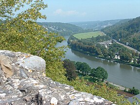 Die Maas-rivier naby Dinant.