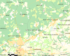 Mapa obce Saint-Vincent-de-Paul