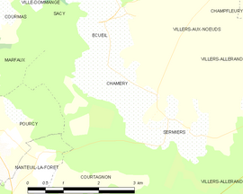 Mapa obce Chamery