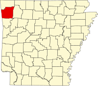 Округ Вашингтон на мапі штату Арканзас highlighting