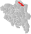 Tolga markert med rødt på fylkeskartet