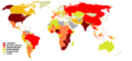 全球HIV携带者分佈（2008年）