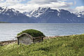 50 Shed with green roof at Lyngen fjord, 2012 June uploaded by Ximonic, nominated by Iifar