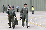 ACM RKS Bhaduria with SQ45 CO Samrat Dhankar during SQ 18 commissioning ceremony