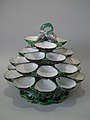 Oyster server, 1870, coloured glazes, Naturalistic style