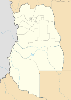 Mapa konturowa prowincji Mendoza, u góry znajduje się punkt z opisem „Mendoza”