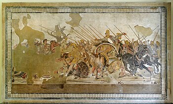 Darstellung der Schlacht bei Issos auf dem Alexandermosaik in Pompeji