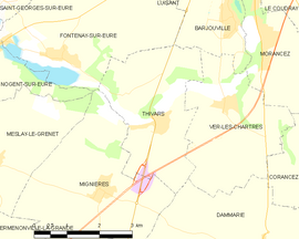 Mapa obce Thivars