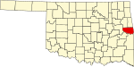 State map highlighting Sequoyah County