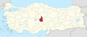 Местоположба на покраината Nevsehir во Турција