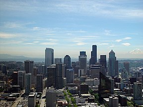 English: Downtown from the Space Needle