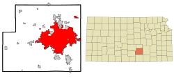 Localizare în statul Kansas