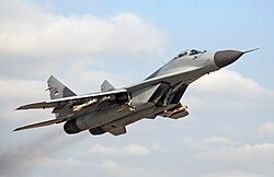 Mikojan-Gurevič MiG-29 srbskega vojnega letalstva med vzletom