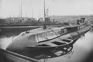 SM U 57 po skončení války v Cherbourgu