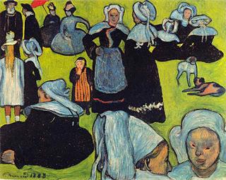 Émile Bernard, "Bretonnes dans la prairie ou Le pardon" (Bretonske kvinder på engen) - Breton Women in the Meadow,  August 1888.